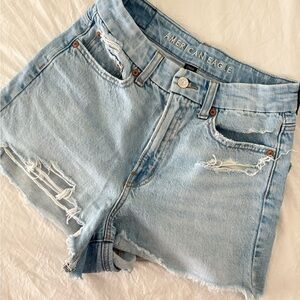 American Eagle Outfitters Light Wash Distressed Denim Shorts